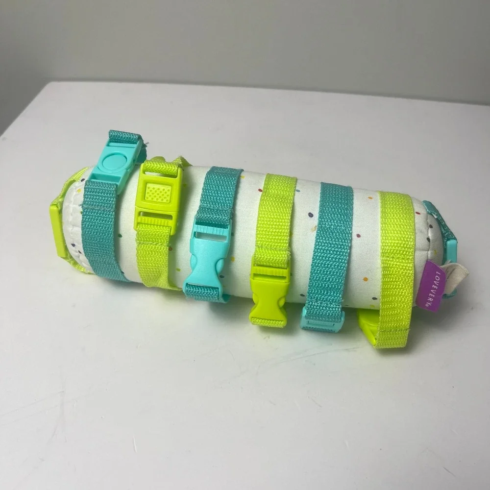 Lovevery Buckle Barrel Toddler Toy White Teal Sensory Fine Motor Montessori